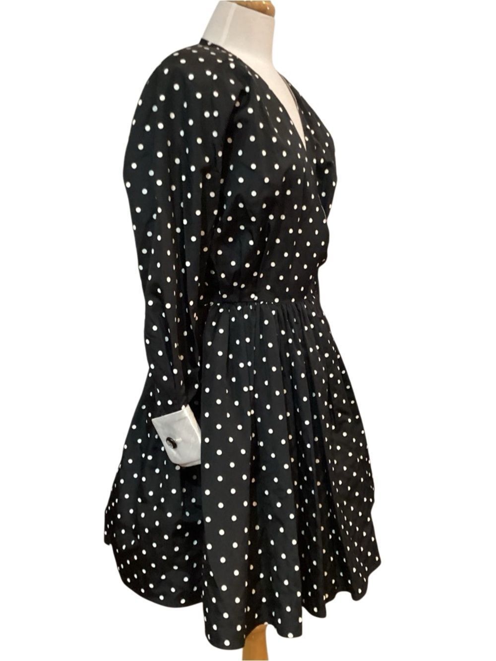 Vintage Cache Black Polka Dot Dress Tulle Size 8 - Picture 5 of 12